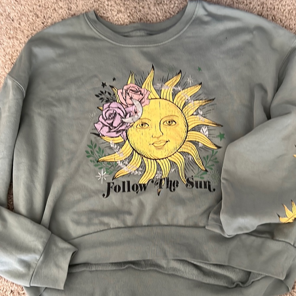 Rebellious One Follow the Sun Crop Sweatshirt